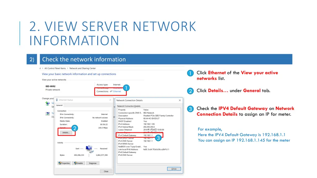 2 view server network information 1
