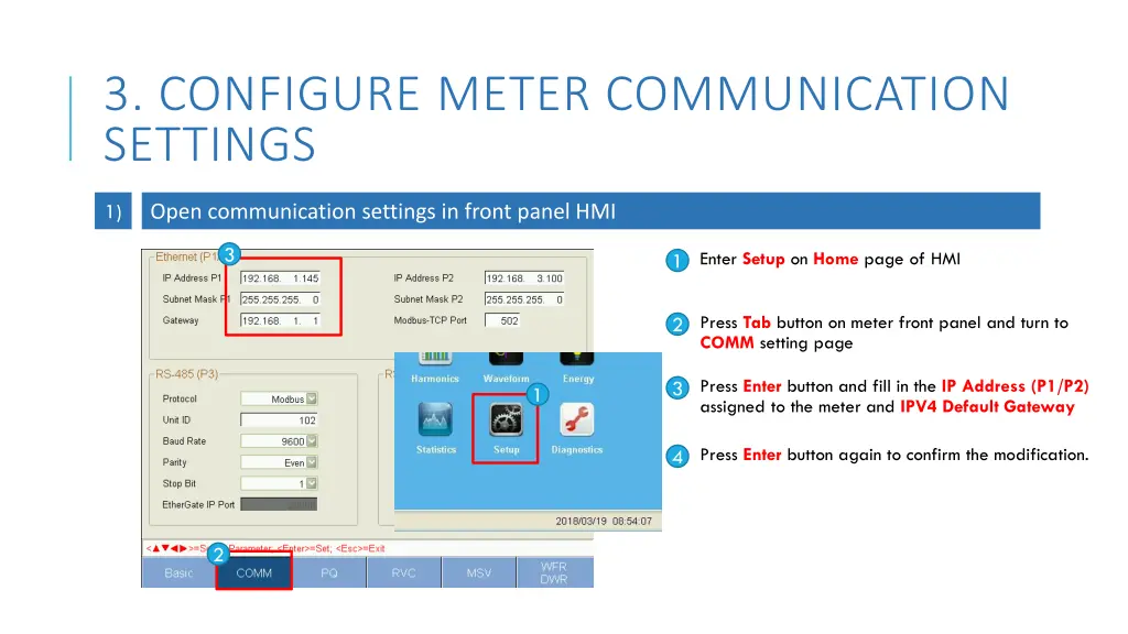 3 configure meter communication settings