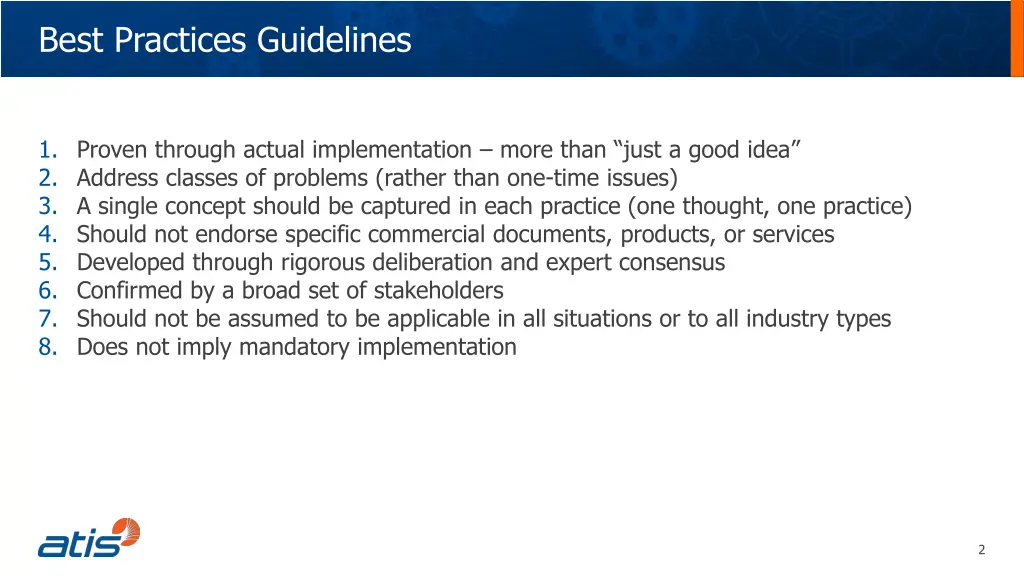 best practices guidelines