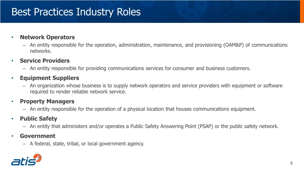 best practices industry roles