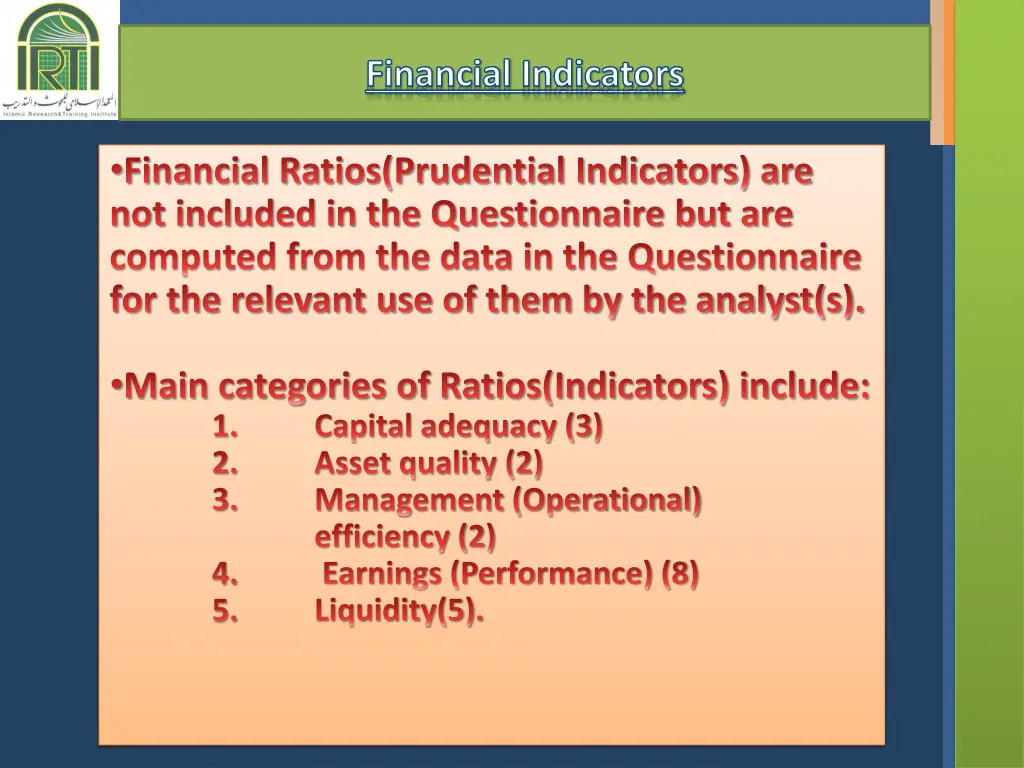 financial indicators