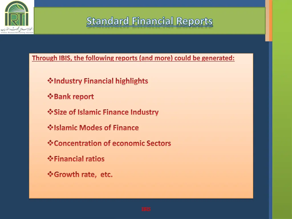 standard financial reports