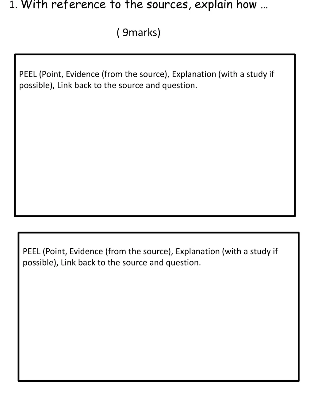1 with reference to the sources explain how