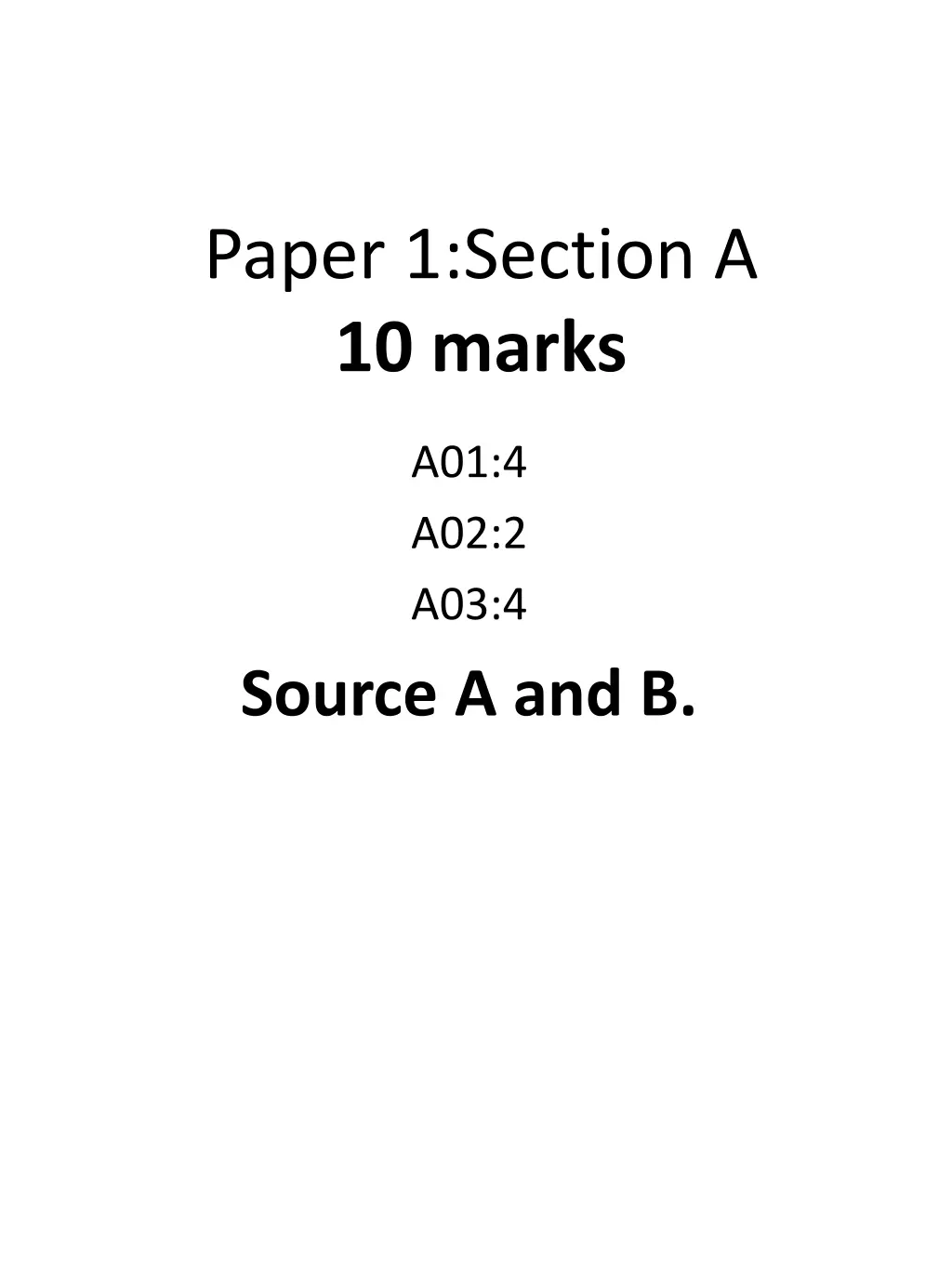 paper 1 section a 10 marks