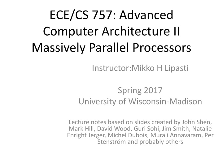ece cs 757 advanced computer architecture