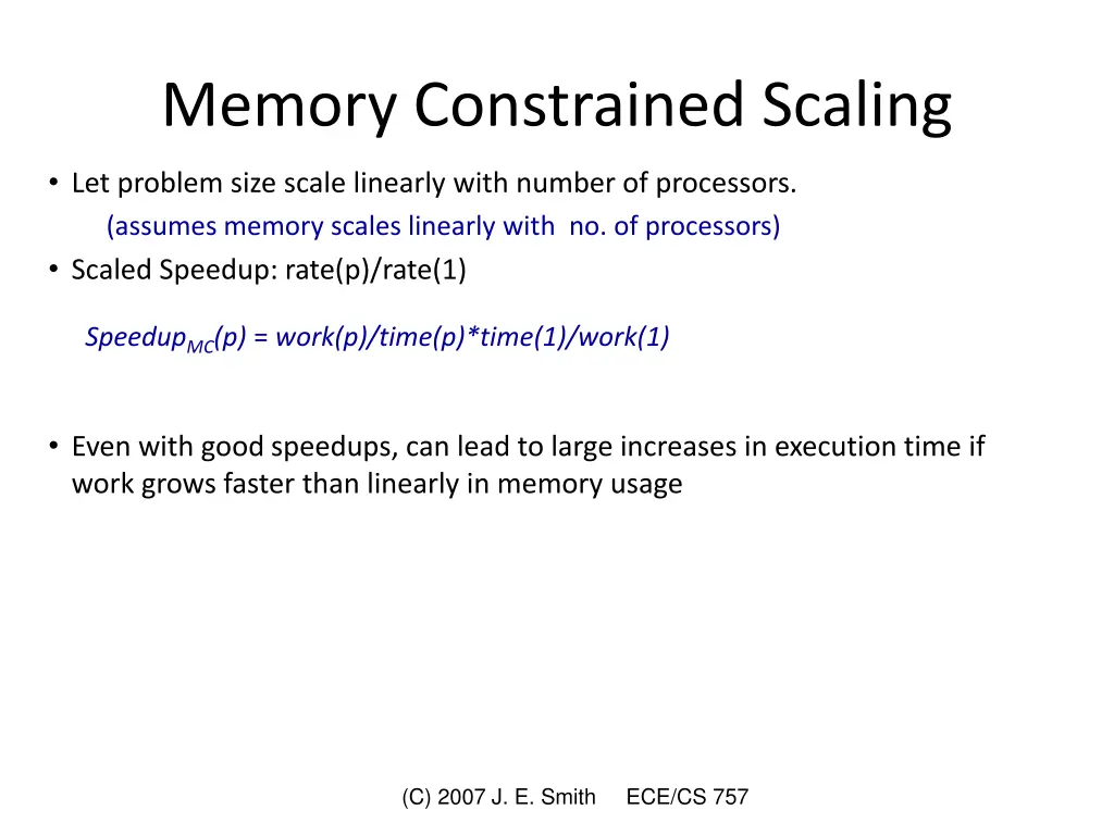 memory constrained scaling