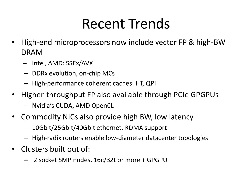 recent trends