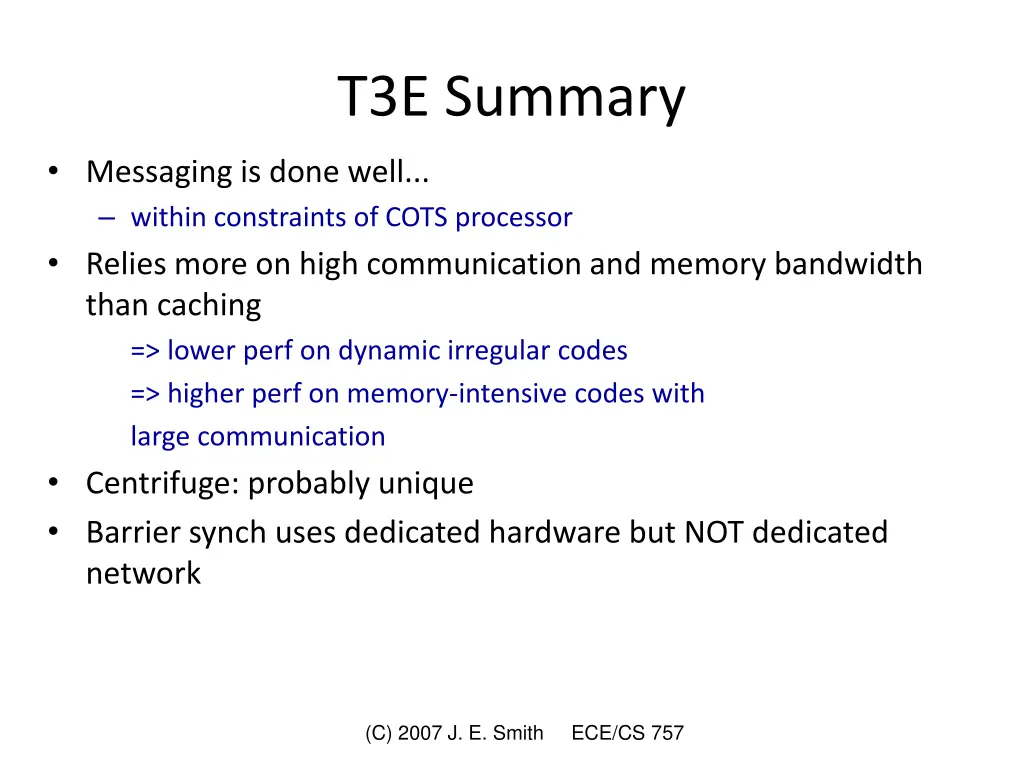 t3e summary