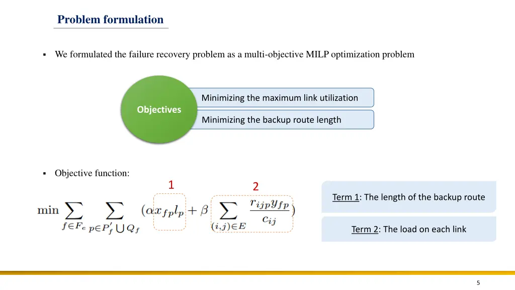 problem formulation