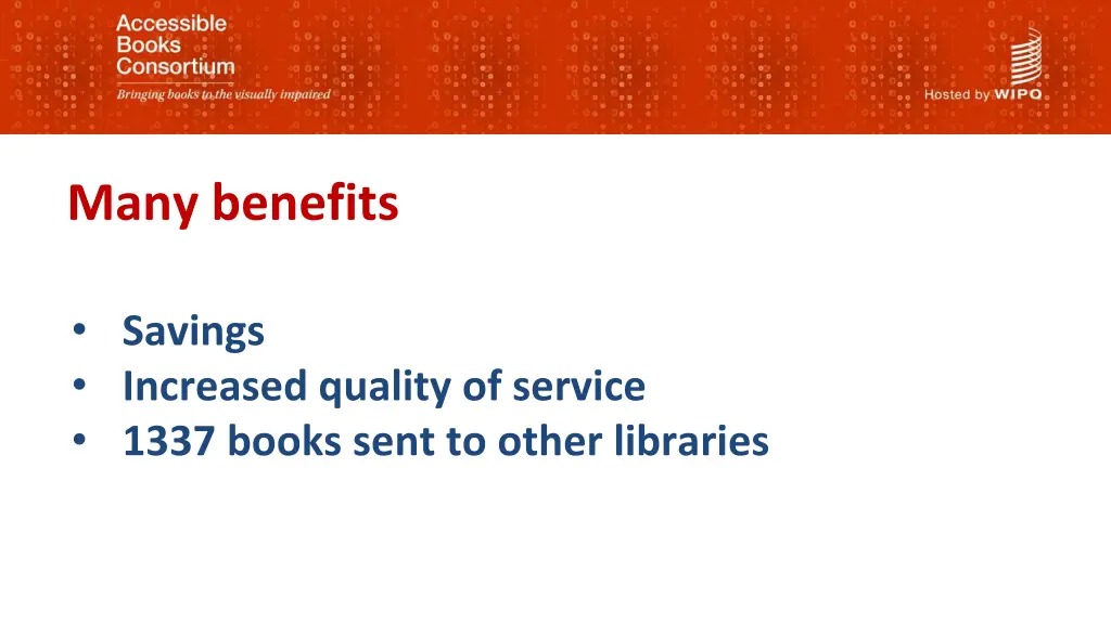 many benefits