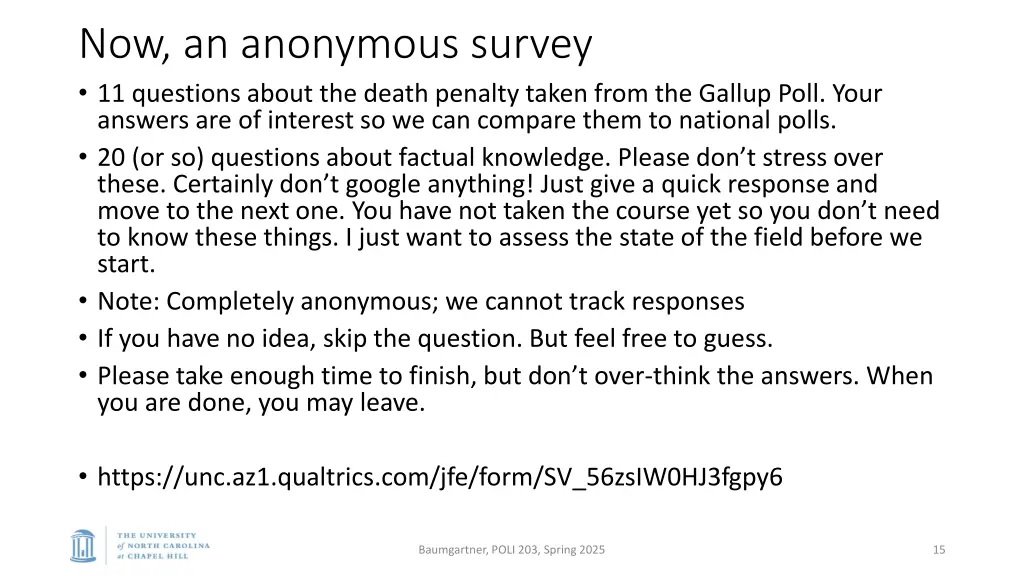 now an anonymous survey 11 questions about