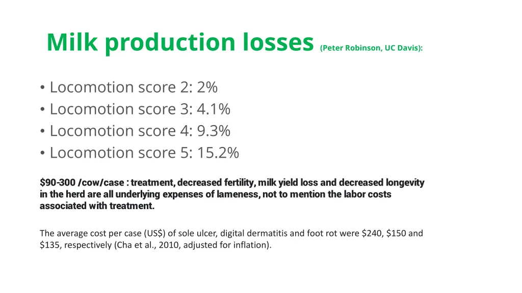 milk production losses peter robinson uc davis