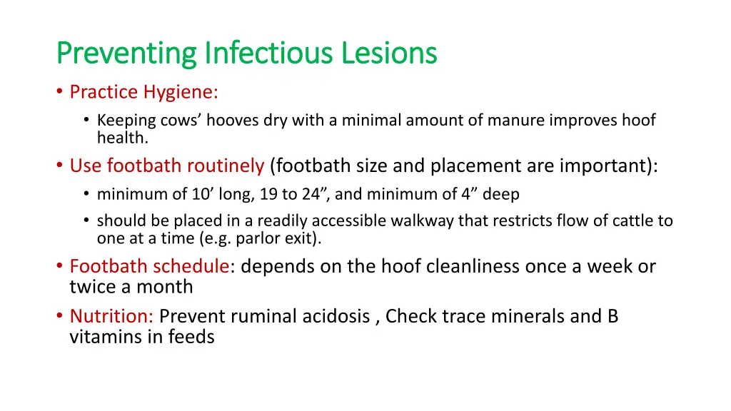 preventing infectious lesions preventing