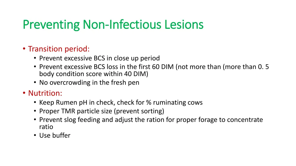 preventing non preventing non infectious lesions 1