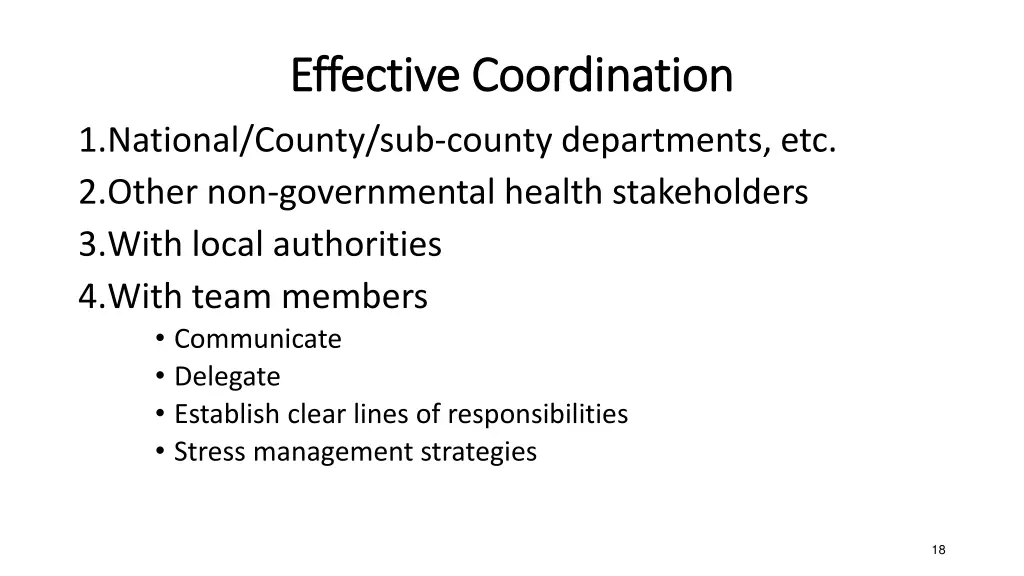 effective coordination effective coordination