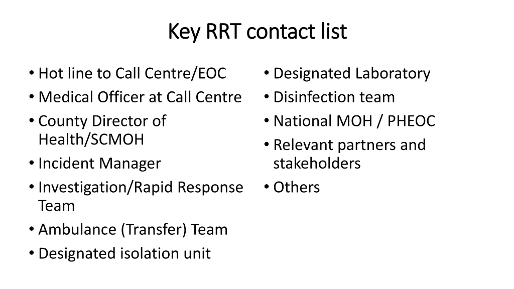 key rrt contact list key rrt contact list