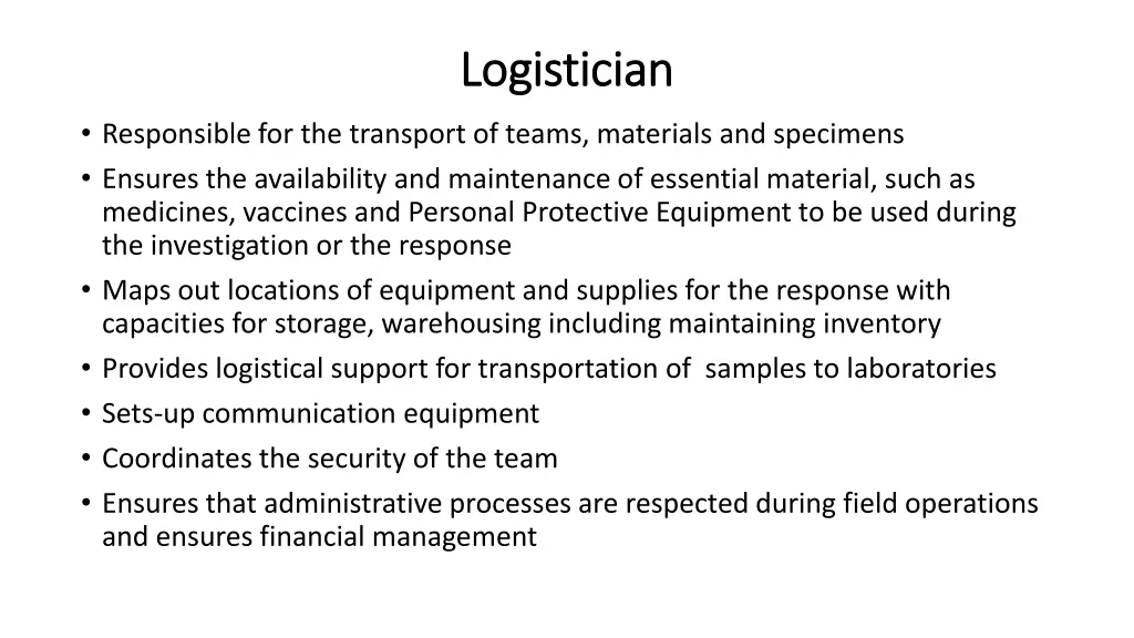 logistician logistician