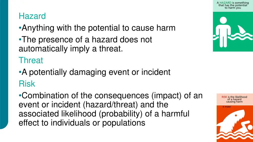 hazard anything with the potential to cause harm