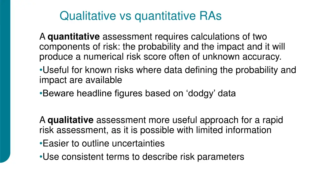 qualitative vs quantitative ras