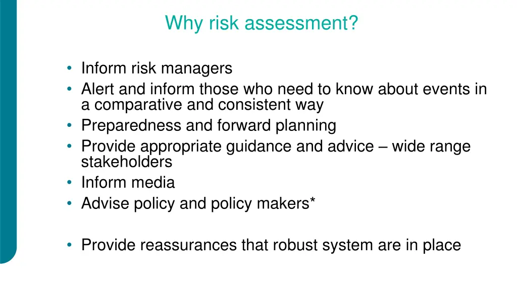 why risk assessment
