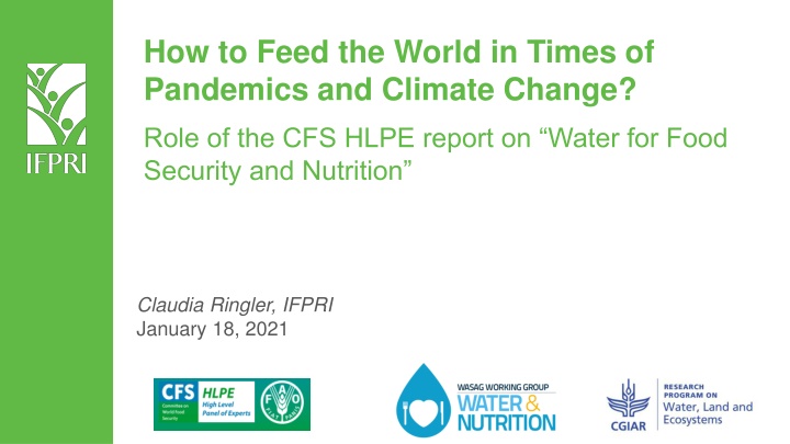 how to feed the world in times of pandemics