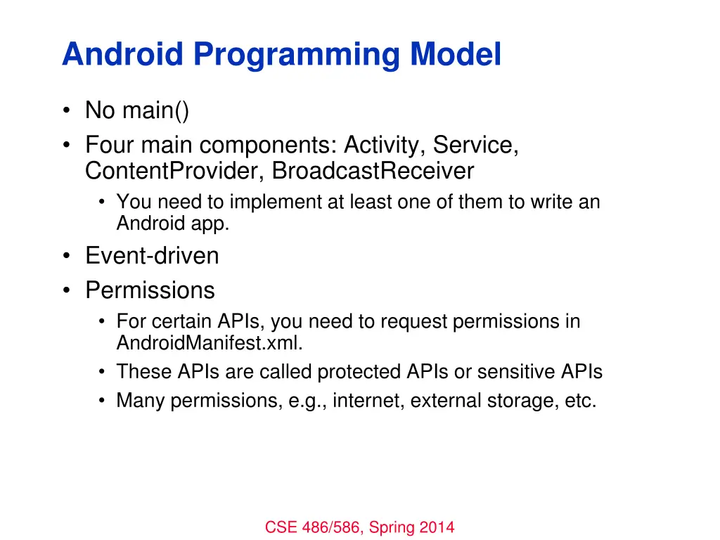 android programming model