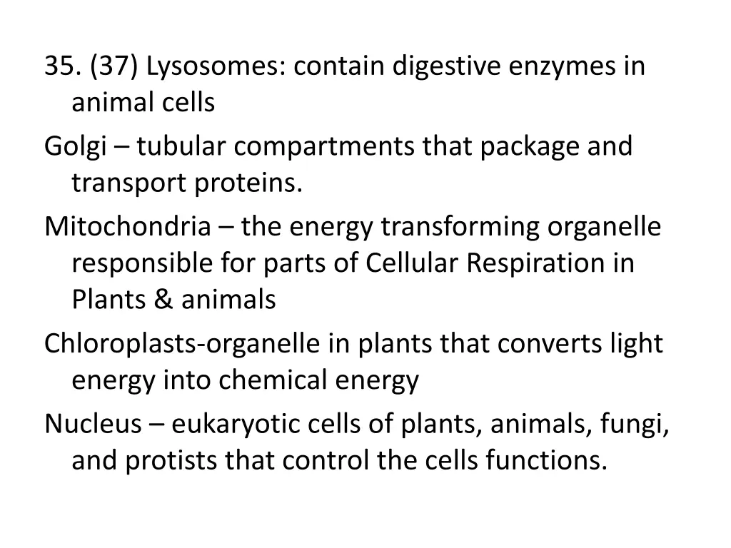 35 37 lysosomes contain digestive enzymes