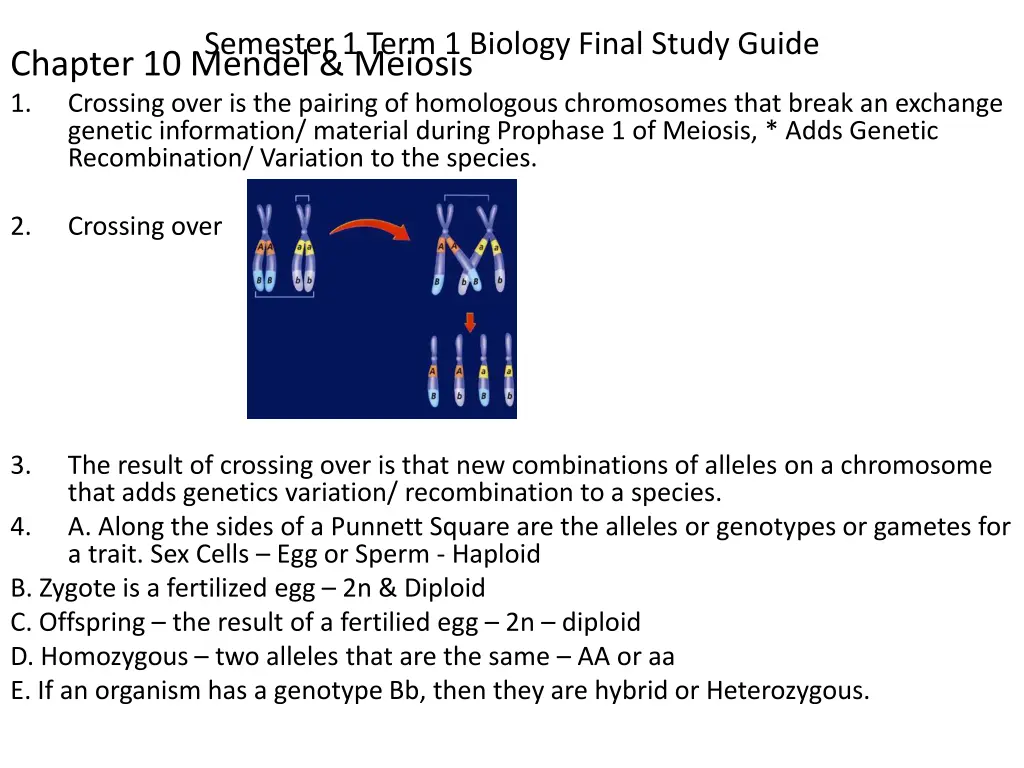 semester 1 term 1 biology final study guide