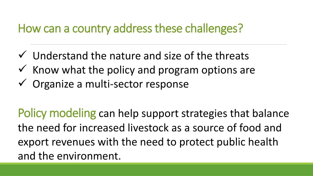 how can a country address these challenges