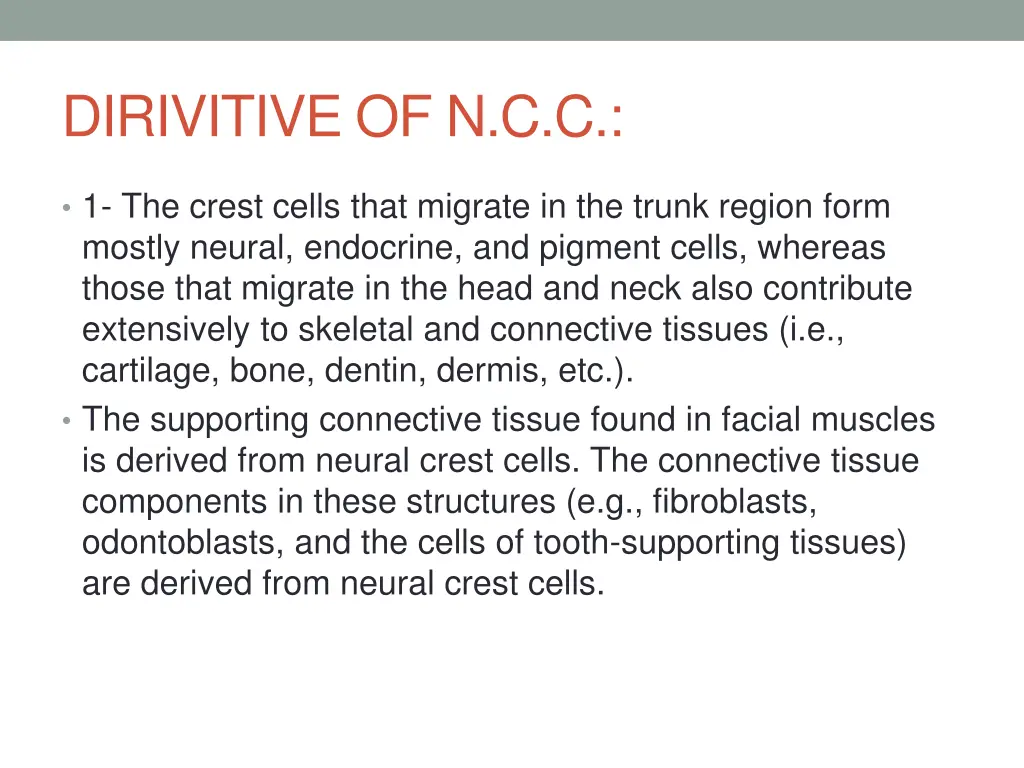 dirivitive of n c c