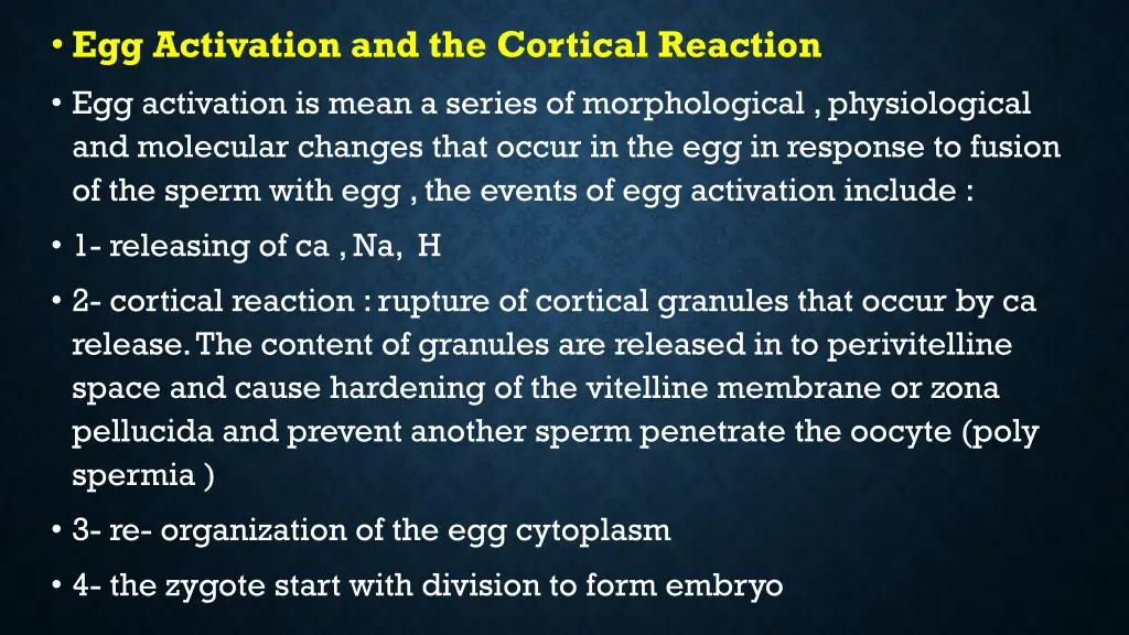 egg activation and the cortical reaction