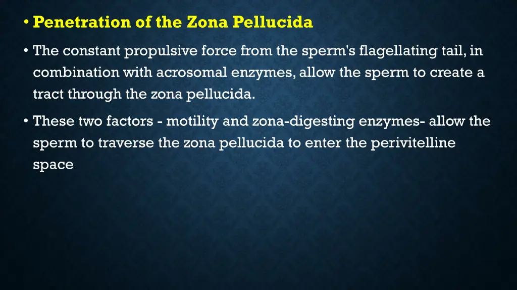 penetration of the zona pellucida