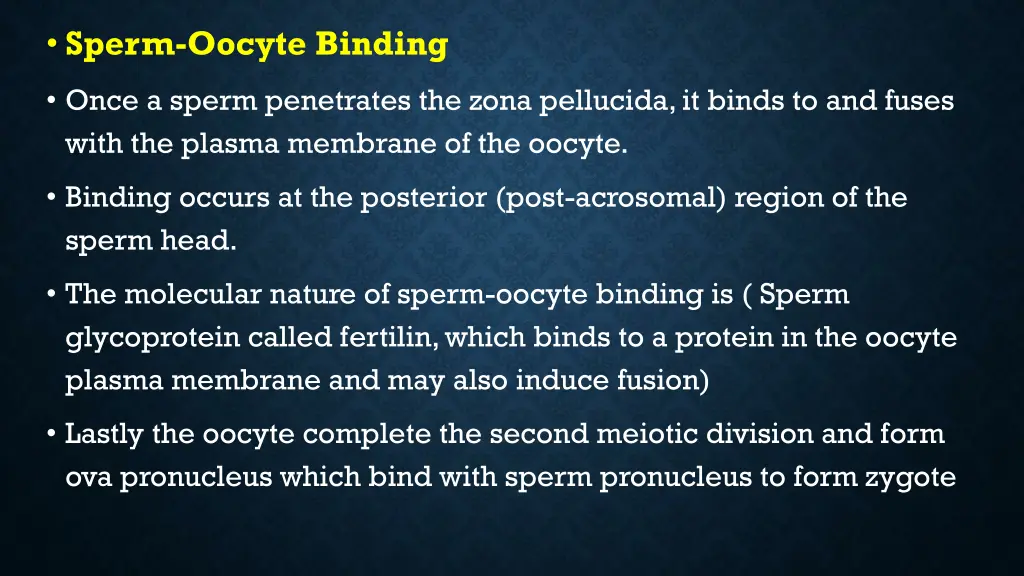 sperm oocyte binding