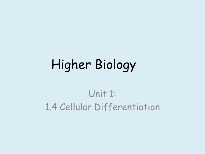 higher biology