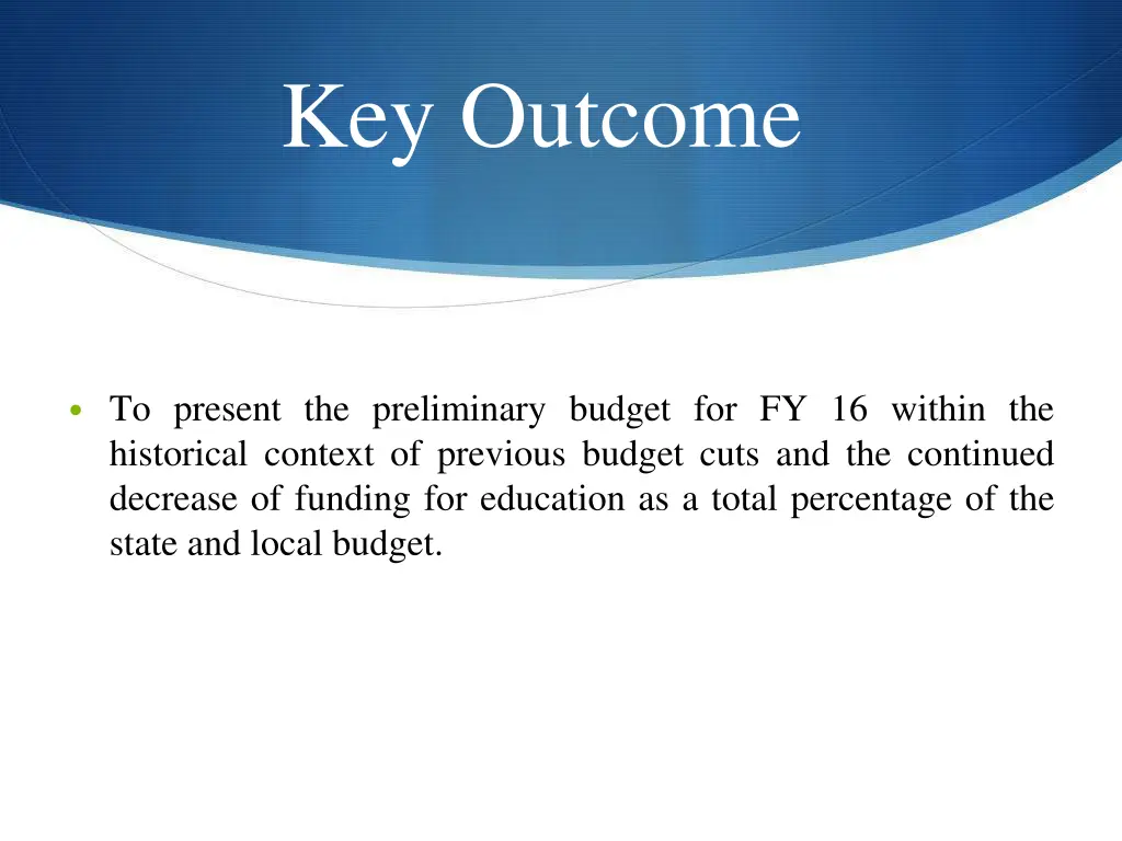 key outcome