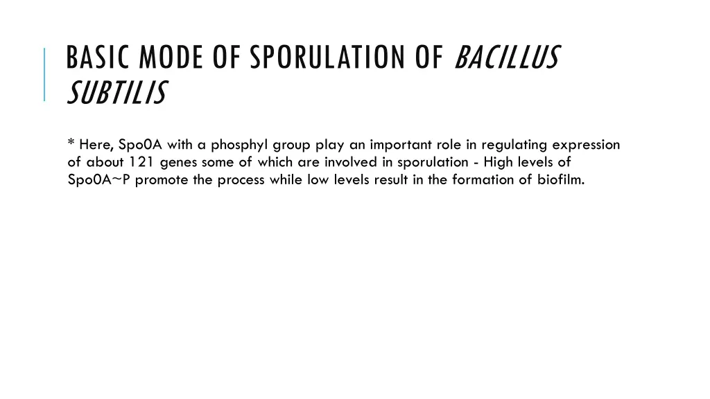 basic mode of sporulation of bacillus subtilis 1