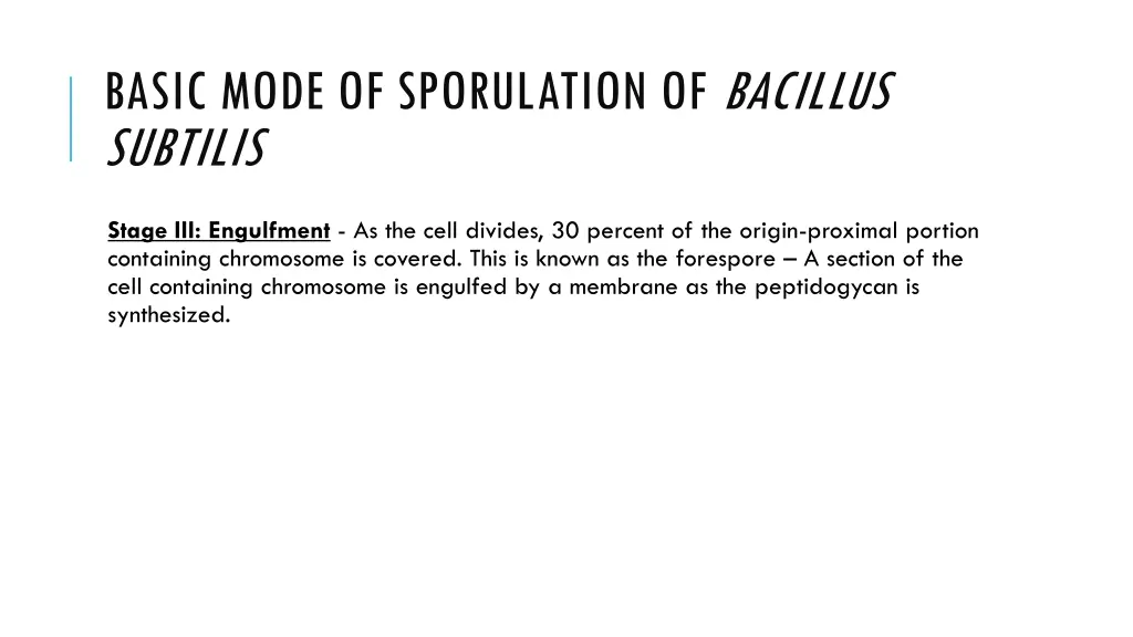 basic mode of sporulation of bacillus subtilis 4