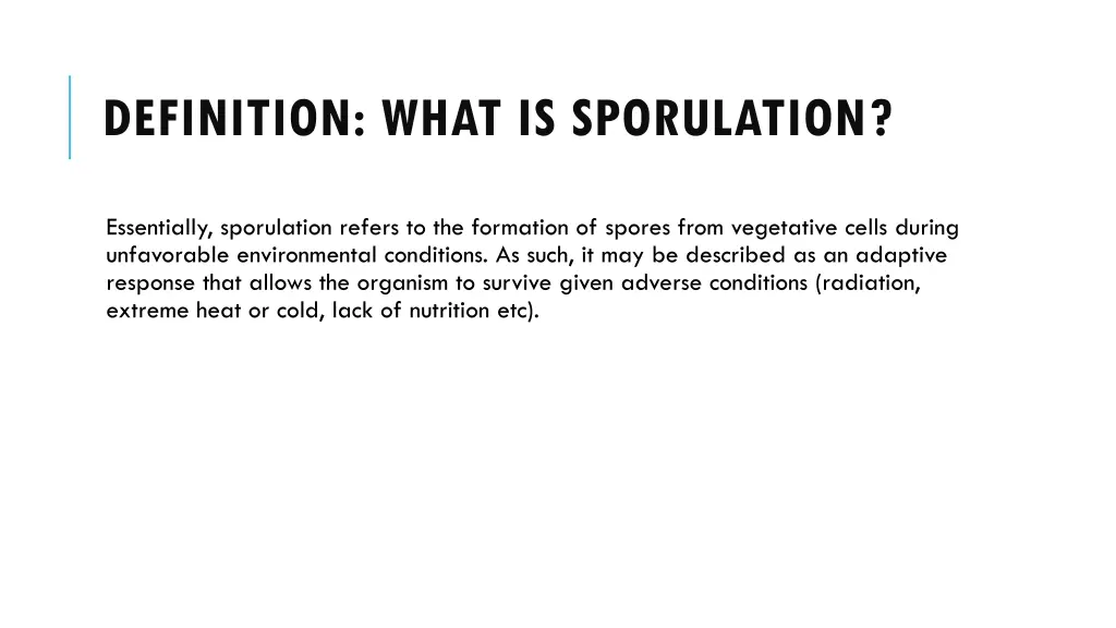 definition what is sporulation