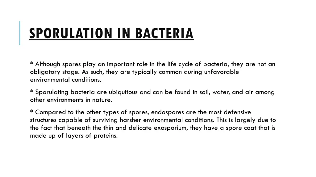 sporulation in bacteria