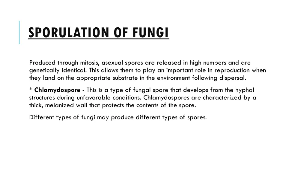 sporulation of fungi 1