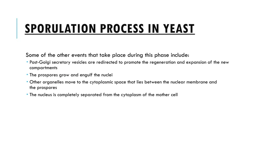 sporulation process in yeast 5