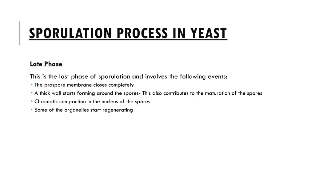 sporulation process in yeast 6