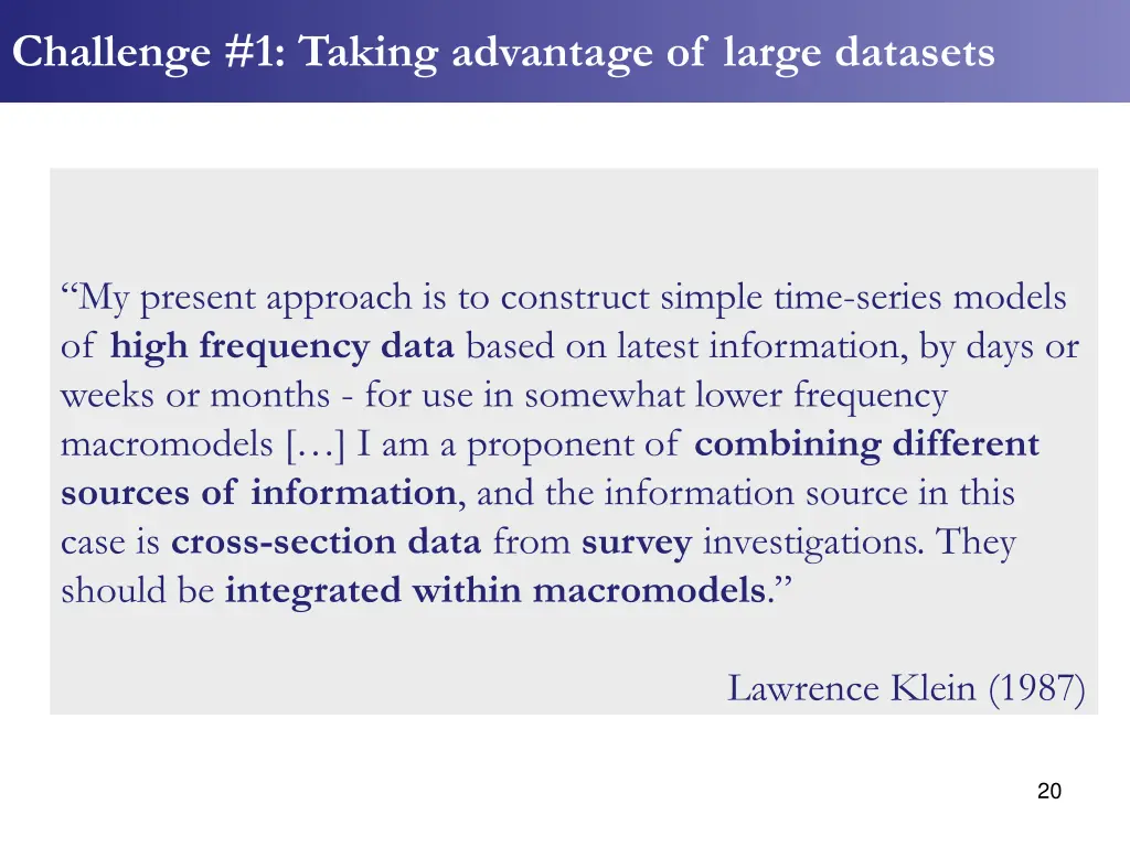 challenge 1 taking advantage of large datasets