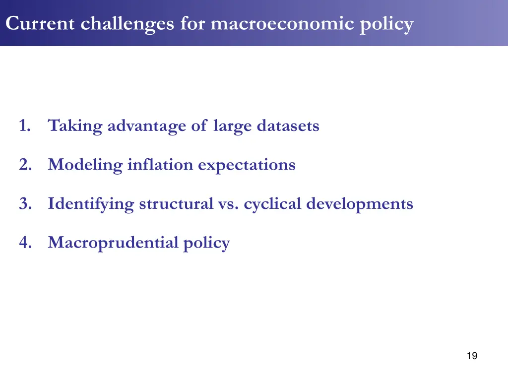 current challenges for macroeconomic policy