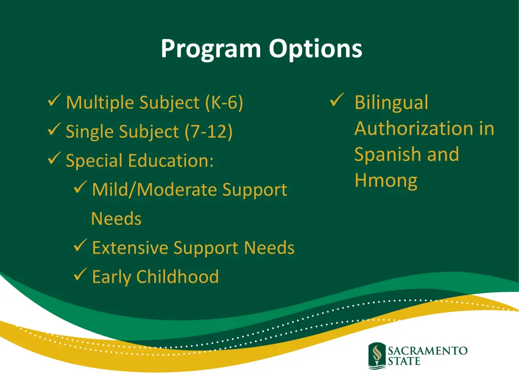 program options