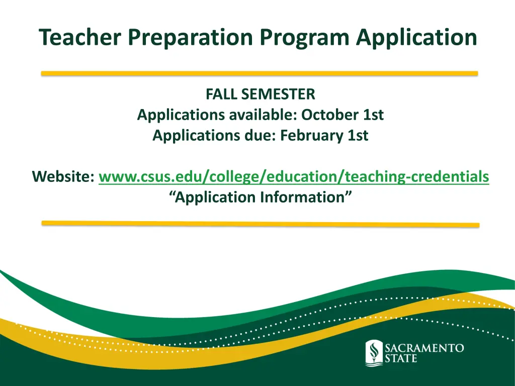 teacher preparation program application