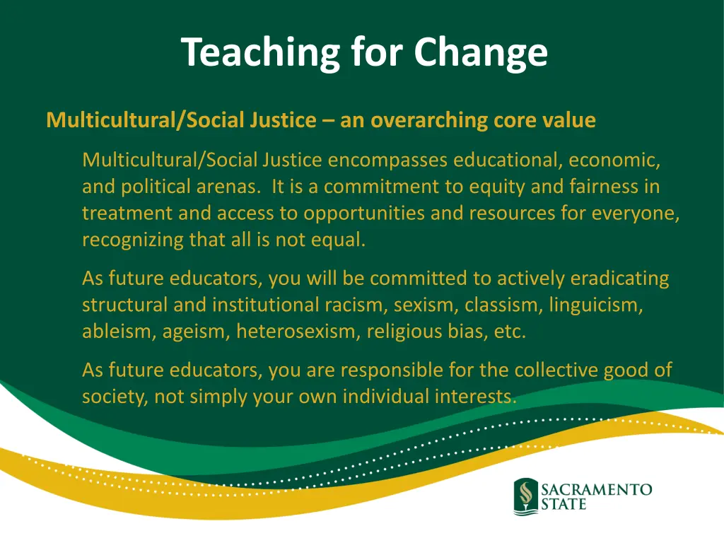 teaching for change