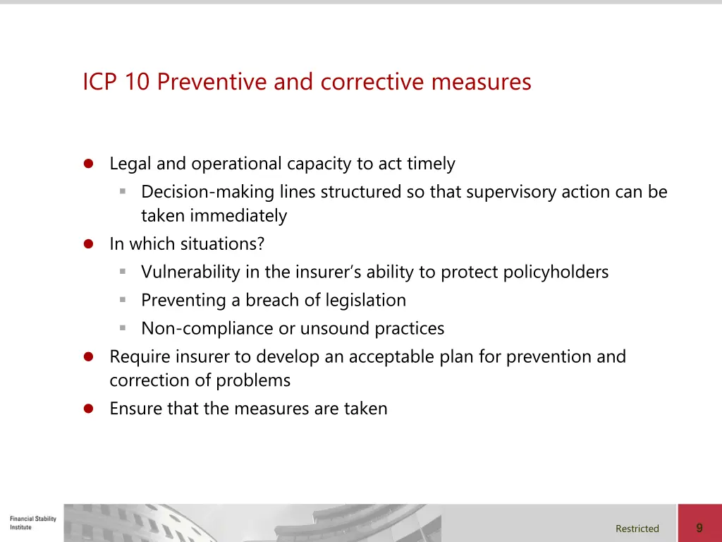icp 10 preventive and corrective measures