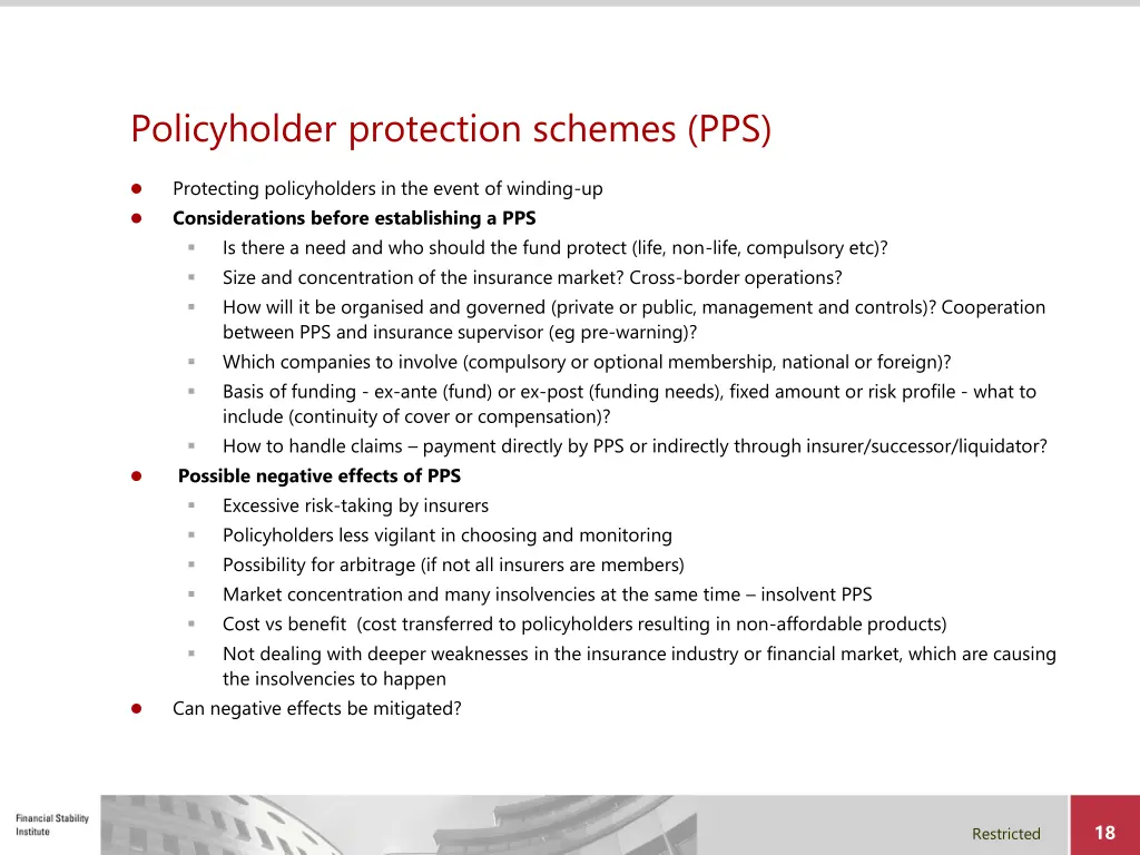 policyholder protection schemes pps