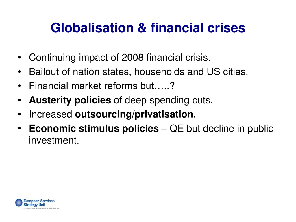 globalisation financial crises
